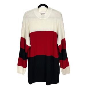 Vintage CAROLINA COLOURS Women's SWEATER Red Black Ivory Size 3X